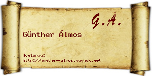 Günther Álmos névjegykártya