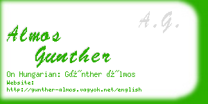 almos gunther business card